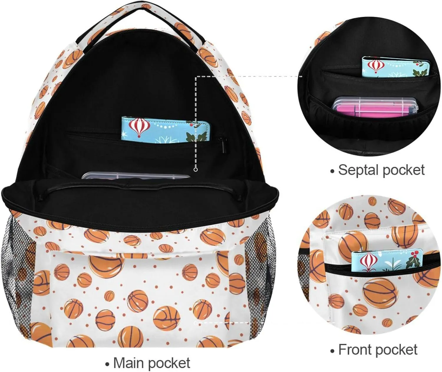Basketball Backpack for School Student Laptop Travel School Bag for Boys Girls Daypack