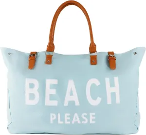 Beach Bag with Vegan Leather Handle, Extra Large Beach Bag for Women Waterproof Sandproof, White