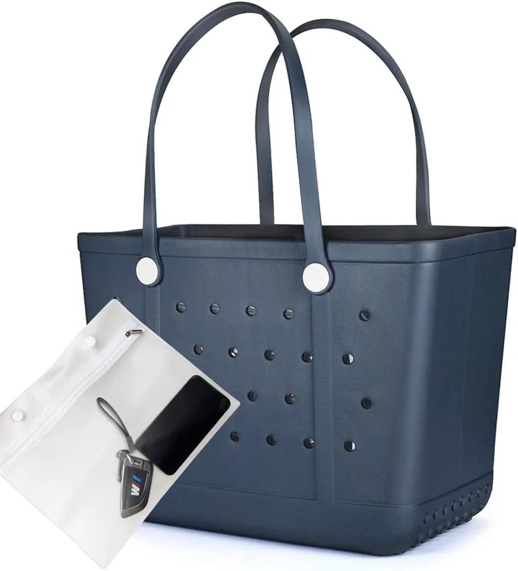 Beach Bag X Large Rubber Beach Tote Bag, Waterproof Washable Open for Women Croc Bag Hand Bag for Beach Pool Yoga