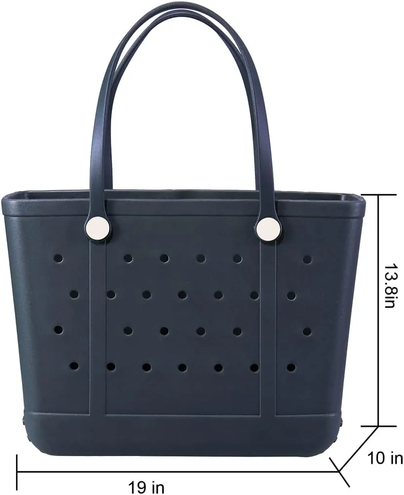 Beach Bag X Large Rubber Beach Tote Bag, Waterproof Washable Open for Women Croc Bag Hand Bag for Beach Pool Yoga