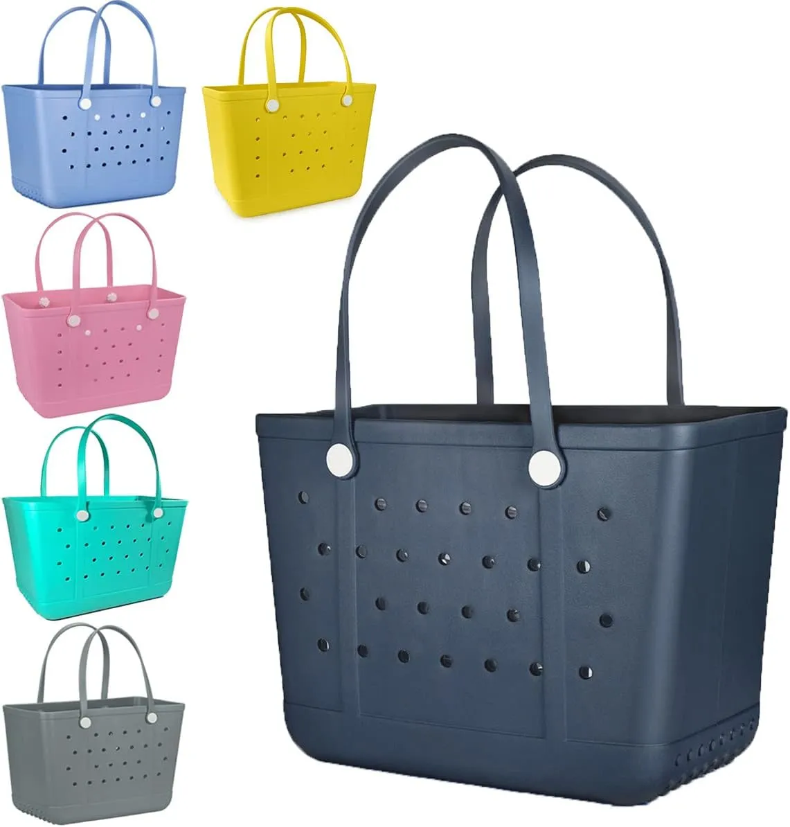 Beach Bag X Large Rubber Beach Tote Bag, Waterproof Washable Open for Women Croc Bag Hand Bag for Beach Pool Yoga