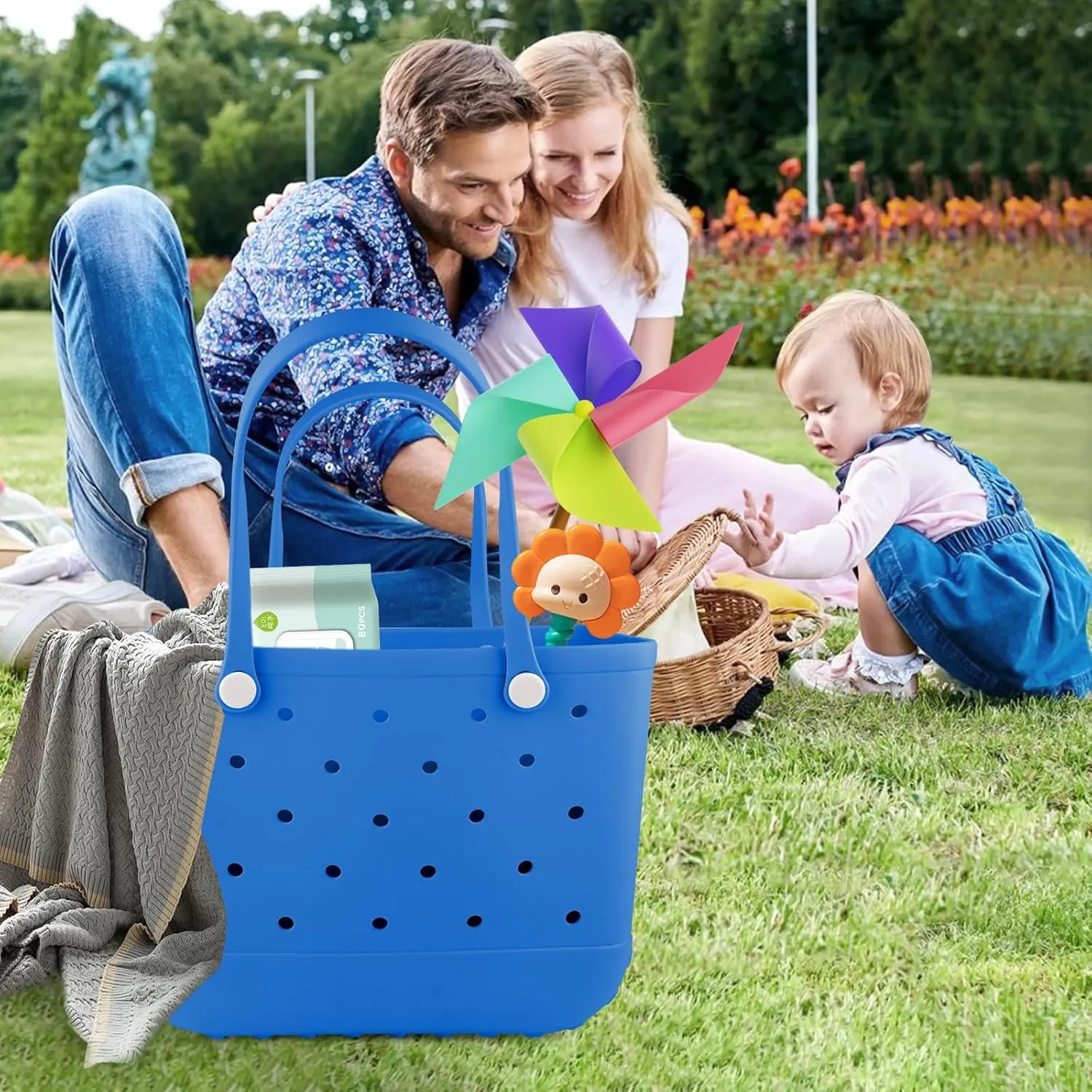 Beach Rubber Bag Tote Bag,Extra Large Waterproof Travel Women Handbag with Charms for Sports Beach Groceries Pool
