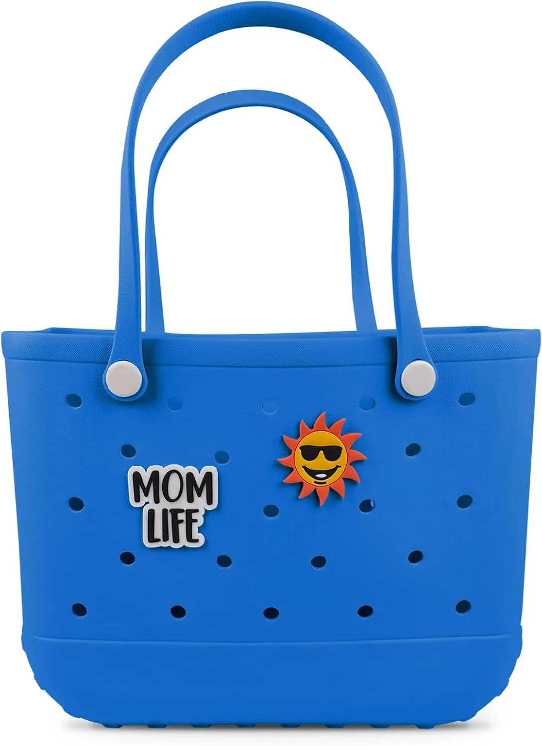 Beach Rubber Bag Tote Bag,Extra Large Waterproof Travel Women Handbag with Charms for Sports Beach Groceries Pool