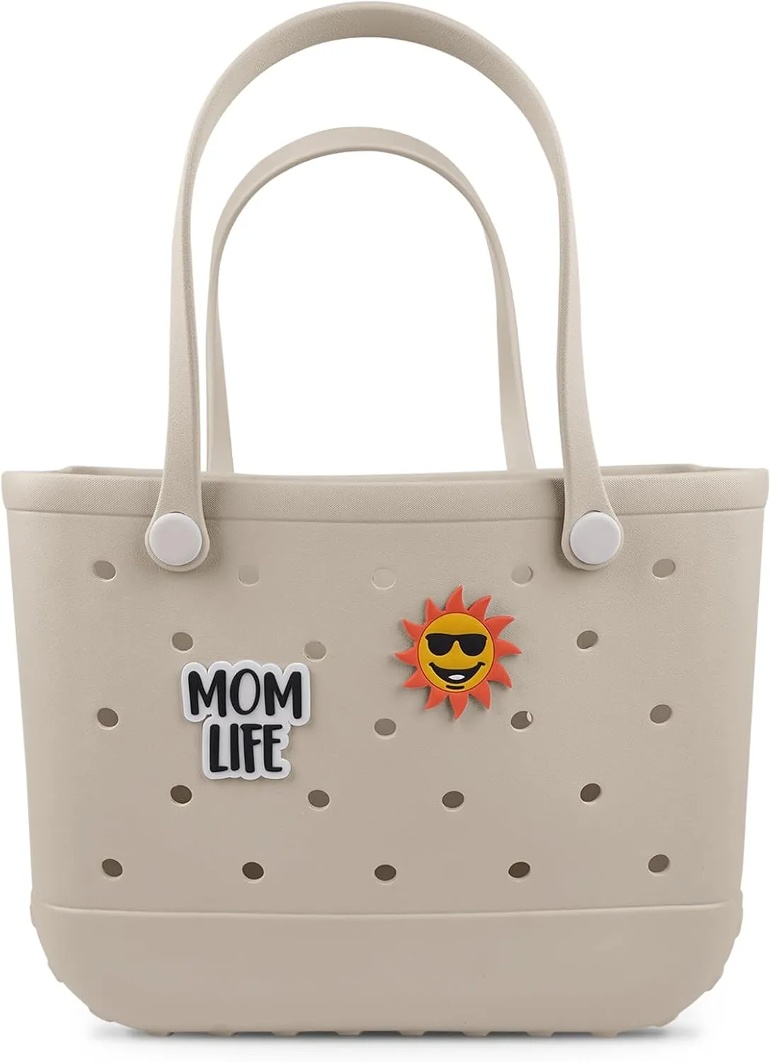 Beach Rubber Bag Tote Bag,Extra Large Waterproof Travel Women Handbag with Charms for Sports Beach Groceries Pool