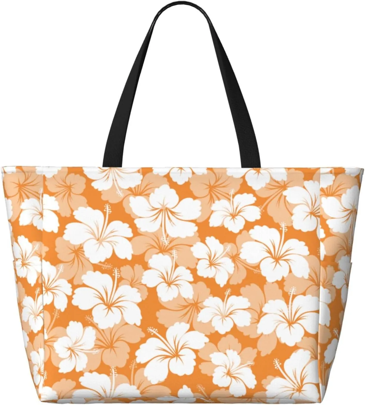 Beach Tote Bag for Women Foldable Waterproof and Sandproof Tote Bag with Zipper Print Beach Bag Large Travel Bag