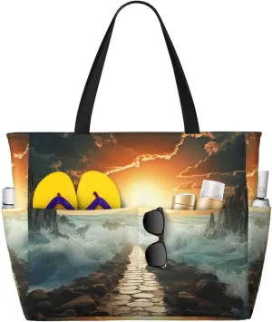 Beach Tote Bag for Women Oversized Travel Weekender Bags Rock jump Waterproof Pool Bag Beach Accessories