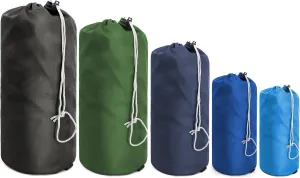BeeGreen Stuff-Sacks-for-Travel-Backpacking 5 Pack with Dust Flap compression Ditty Bags for Outdoor Products Foldable Lightweight