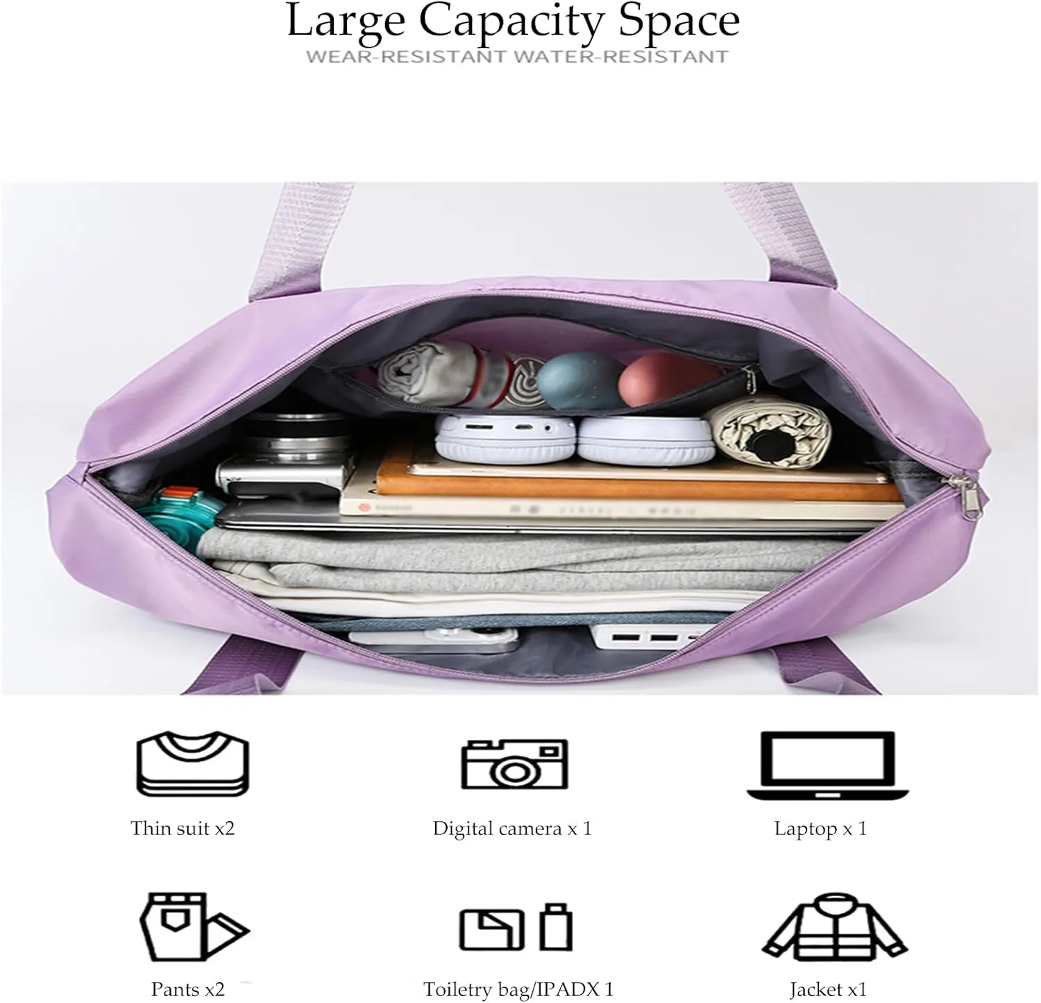 Beente/Pepepo/Kulken Travel Bag with Wheels, 2025 New Large Capacity Travel Bag - Universal Wheel Removable (Purple Red)