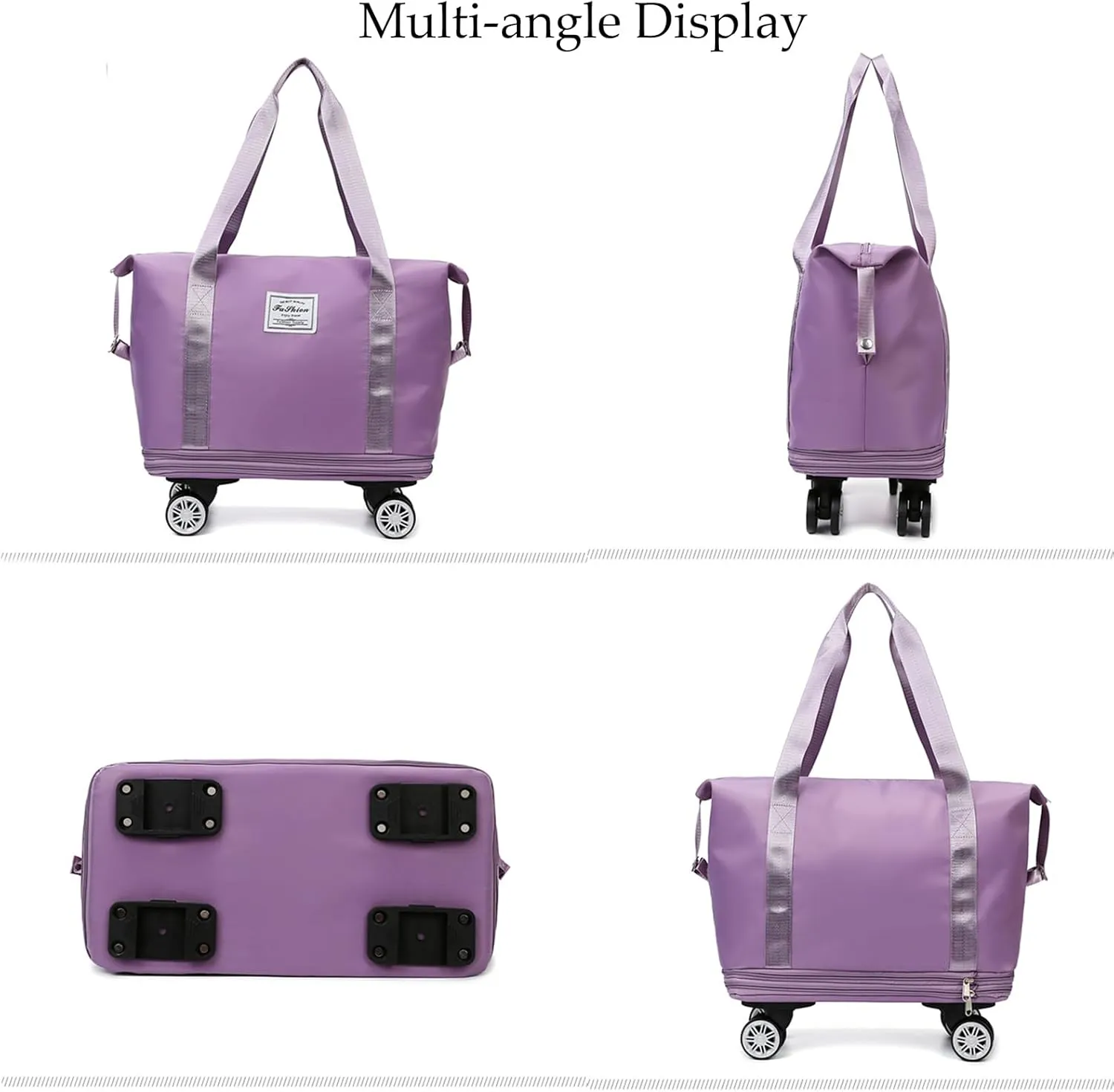 Beente/Pepepo/Kulken Travel Bag with Wheels, 2025 New Large Capacity Travel Bag - Universal Wheel Removable (Purple Red)