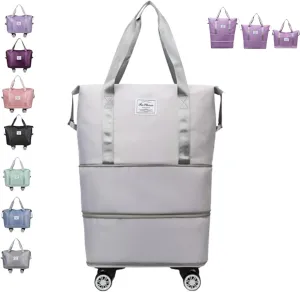 Beente/Pepepo/Kulken Travel Bag with Wheels, 2025 New Large Capacity Travel Bag with Wheels, Universal Wheel Removable (Gray)