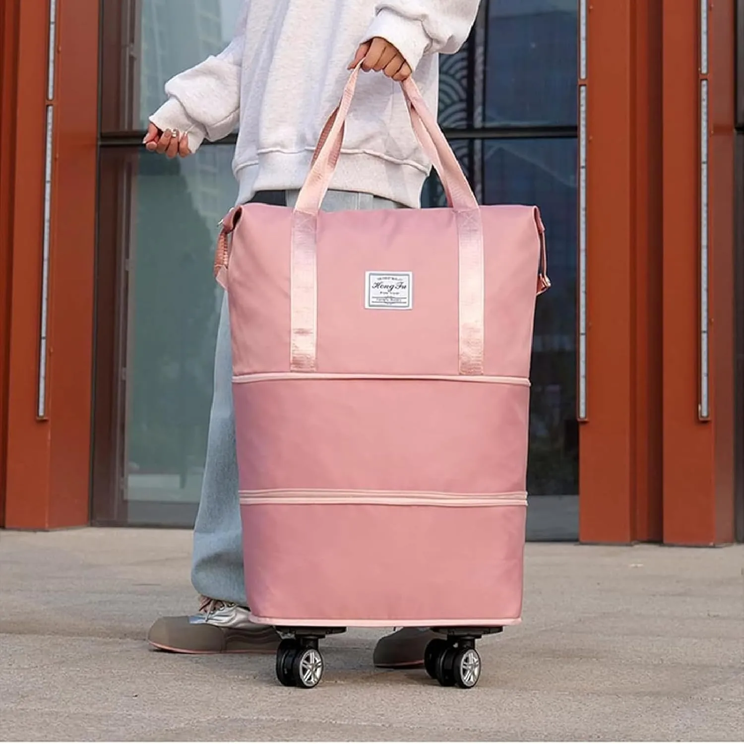 Beente/Pepepo/Kulken Travel Bag with Wheels, 2025 New Large Capacity Travel Bag with Wheels, Universal Wheel Removable (Gray)