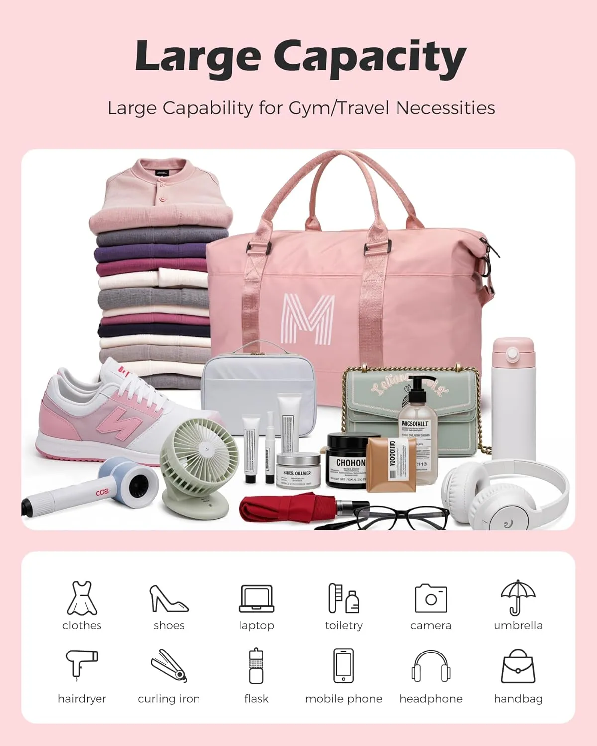 Birthday Gifts for Kids Girl, Initial Travel Duffel Bag, Gym Bag, Personalized Weekender Bag，Monogram Overnight Bag Daughter Gifts Bridal Shower Gifts Birthday Gifts for Girls (Letter V)