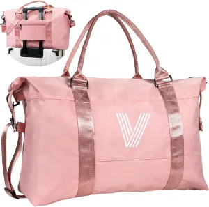 Birthday Gifts for Kids Girl, Initial Travel Duffel Bag, Gym Bag, Personalized Weekender Bag，Monogram Overnight Bag Daughter Gifts Bridal Shower Gifts Birthday Gifts for Girls (Letter V)