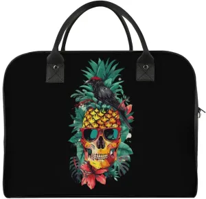 Black Crow Pineapple Glasses Travel Duffel Bag Weekender Overnight Shoulder Bags Luggage Carrying Tote for Men Women