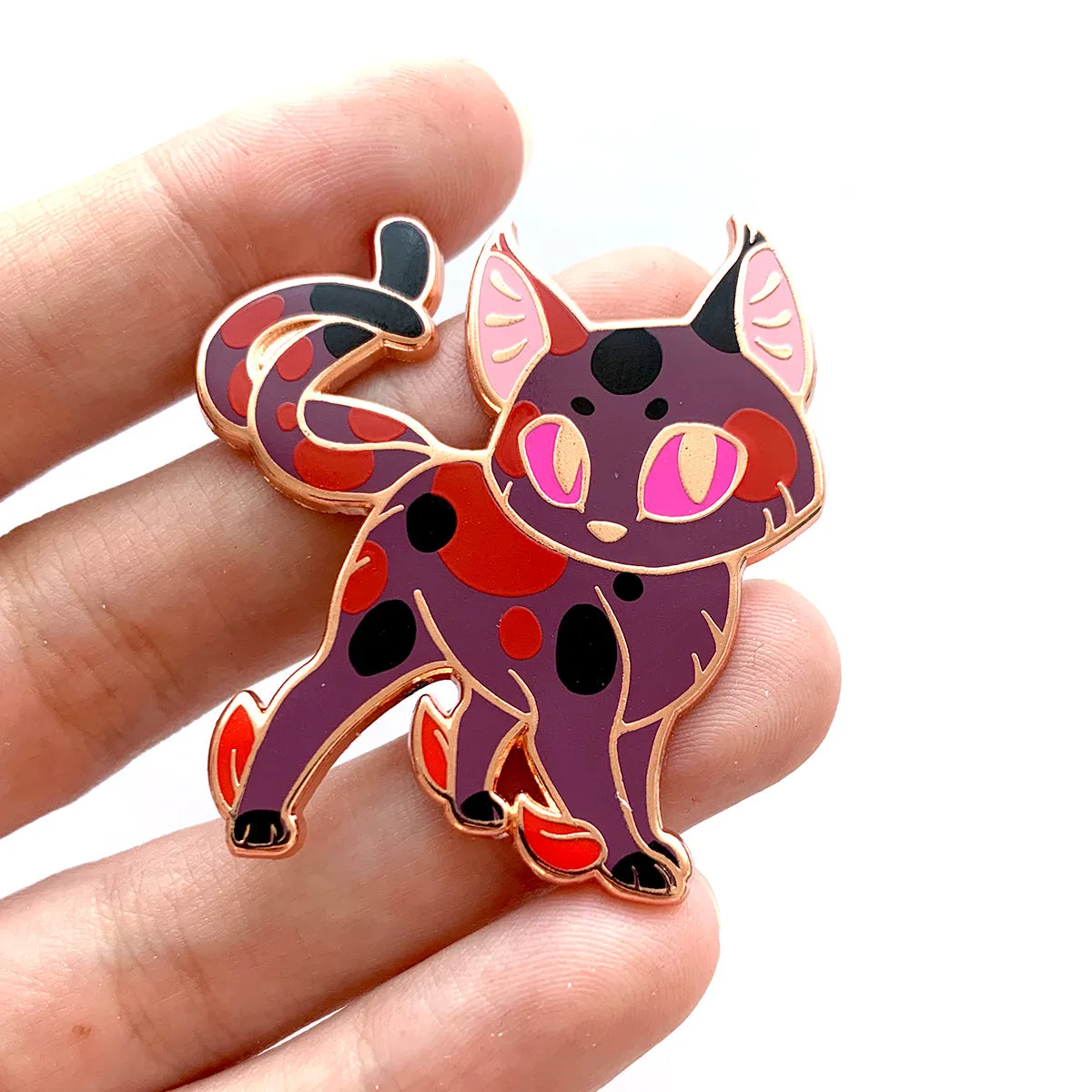 Black Nekomata Enamel Pin