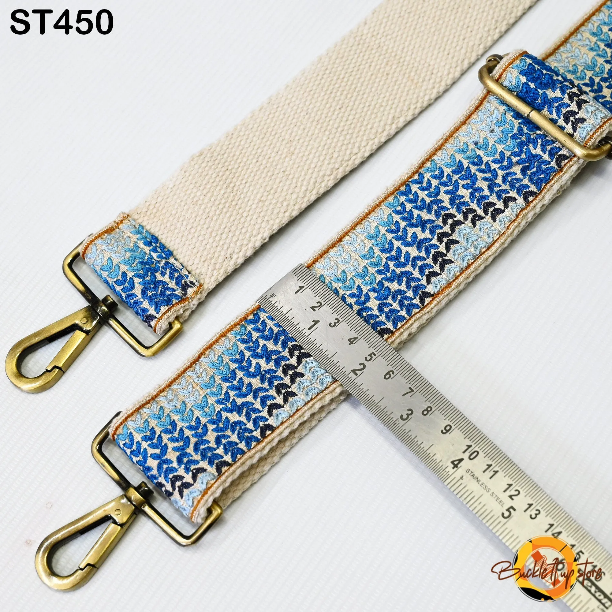 Blue Embroidery Replacement Purse Strap Crossbody Strap for Purses Floral Embroidered Bag Strap Boho Guitar Strap Handbag Strap Gift for her