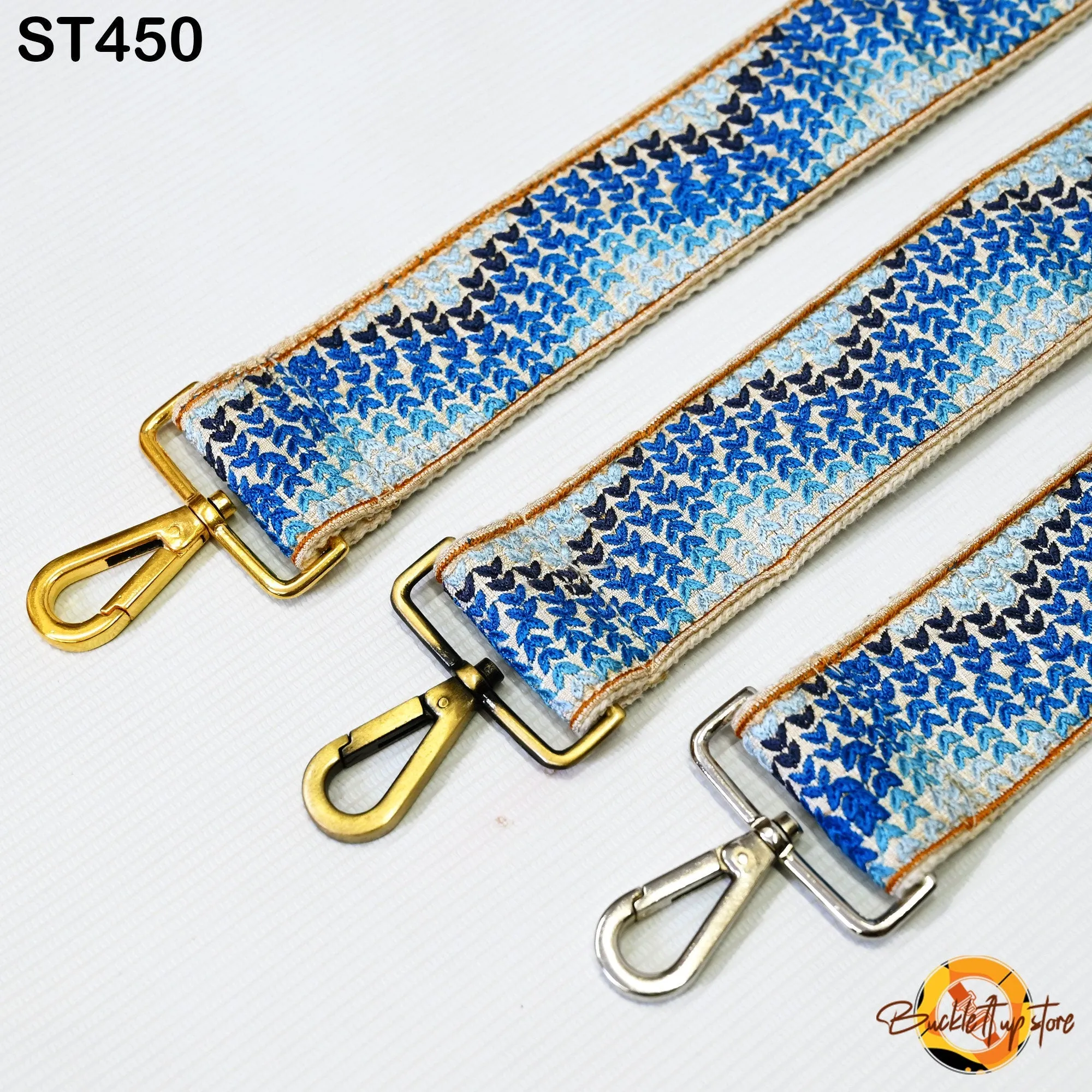 Blue Embroidery Replacement Purse Strap Crossbody Strap for Purses Floral Embroidered Bag Strap Boho Guitar Strap Handbag Strap Gift for her
