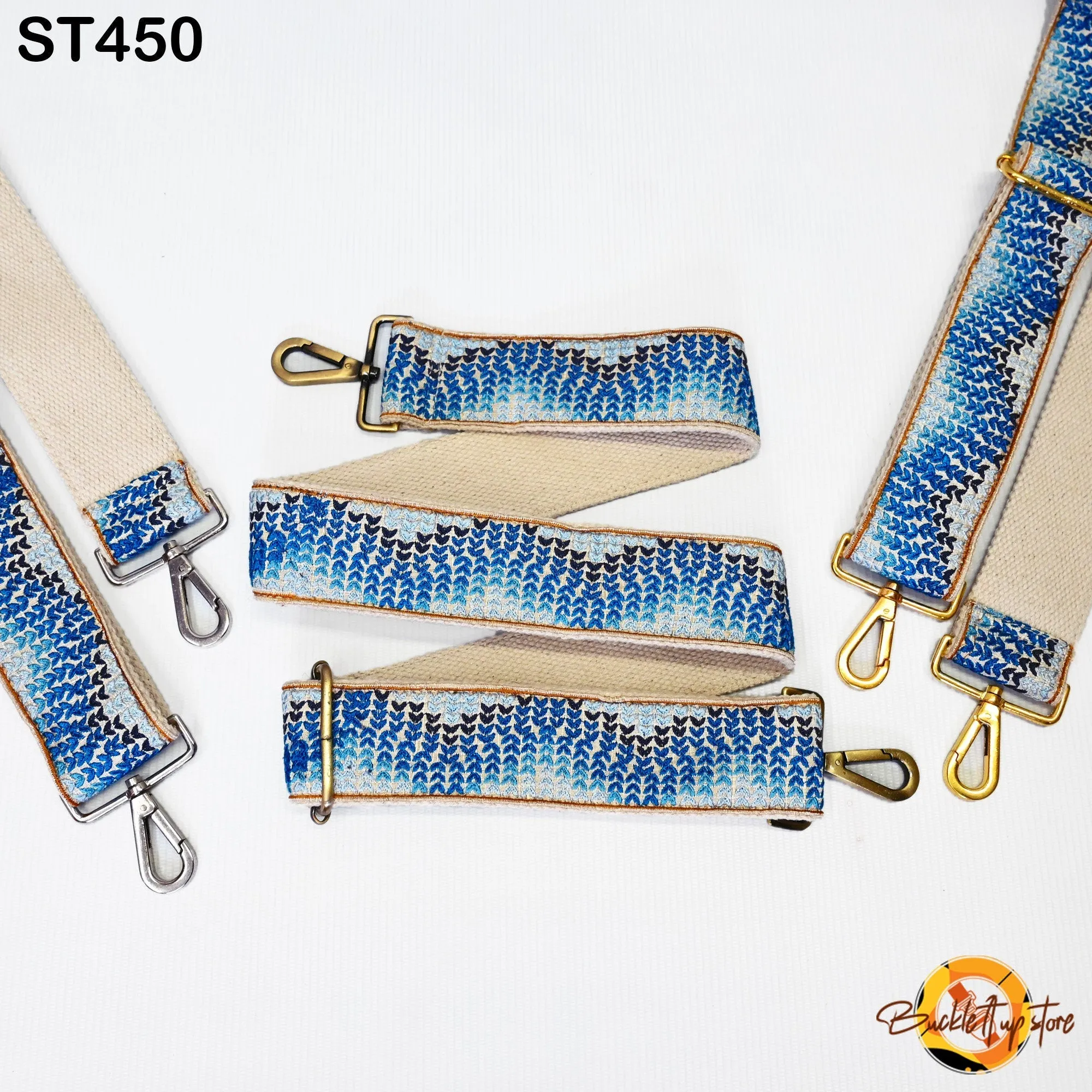 Blue Embroidery Replacement Purse Strap Crossbody Strap for Purses Floral Embroidered Bag Strap Boho Guitar Strap Handbag Strap Gift for her