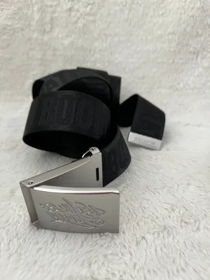 blunted couture x boombox belt silver on black