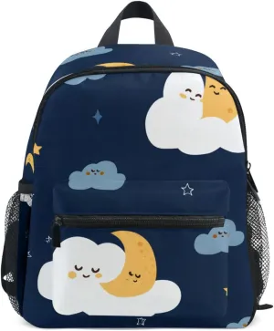 Bolaz Upgraded Backpack for School Teenagers Girls Boys-Moonlit Clouds Pattern,Travel Bag with Chest Buckle and Whistle