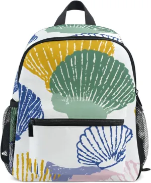 Bolaz Upgraded Backpack for School Teenagers Girls Boys-Sea Shells Pattern,Travel Bag with Chest Buckle and Whistle