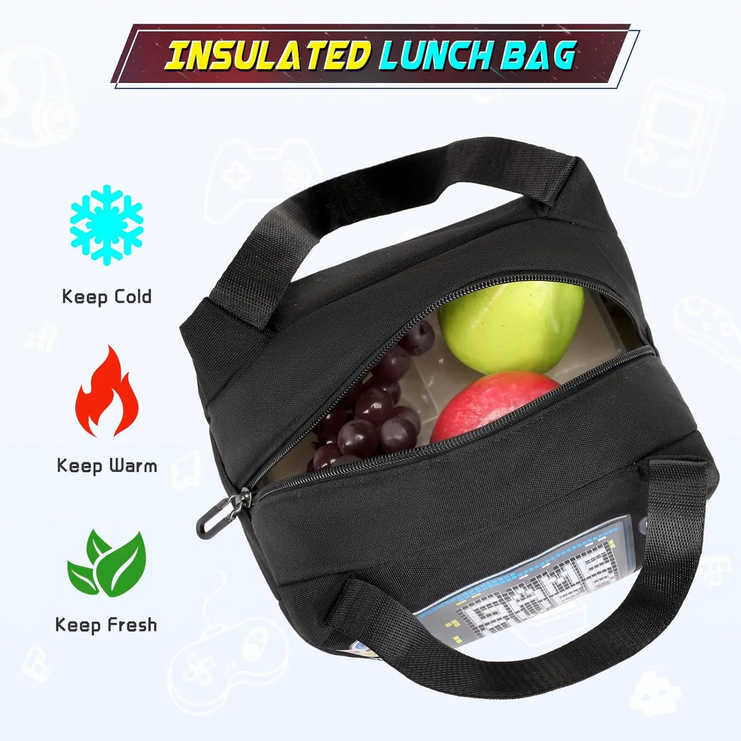 Boys Backpack, Cool Luminous School Backpacks for Boys with Lunch Bag Pencil Case, Kids Backpack Kindergarten Elementary Middle School Book Bags for Teen Boy Children with USB Charging Port