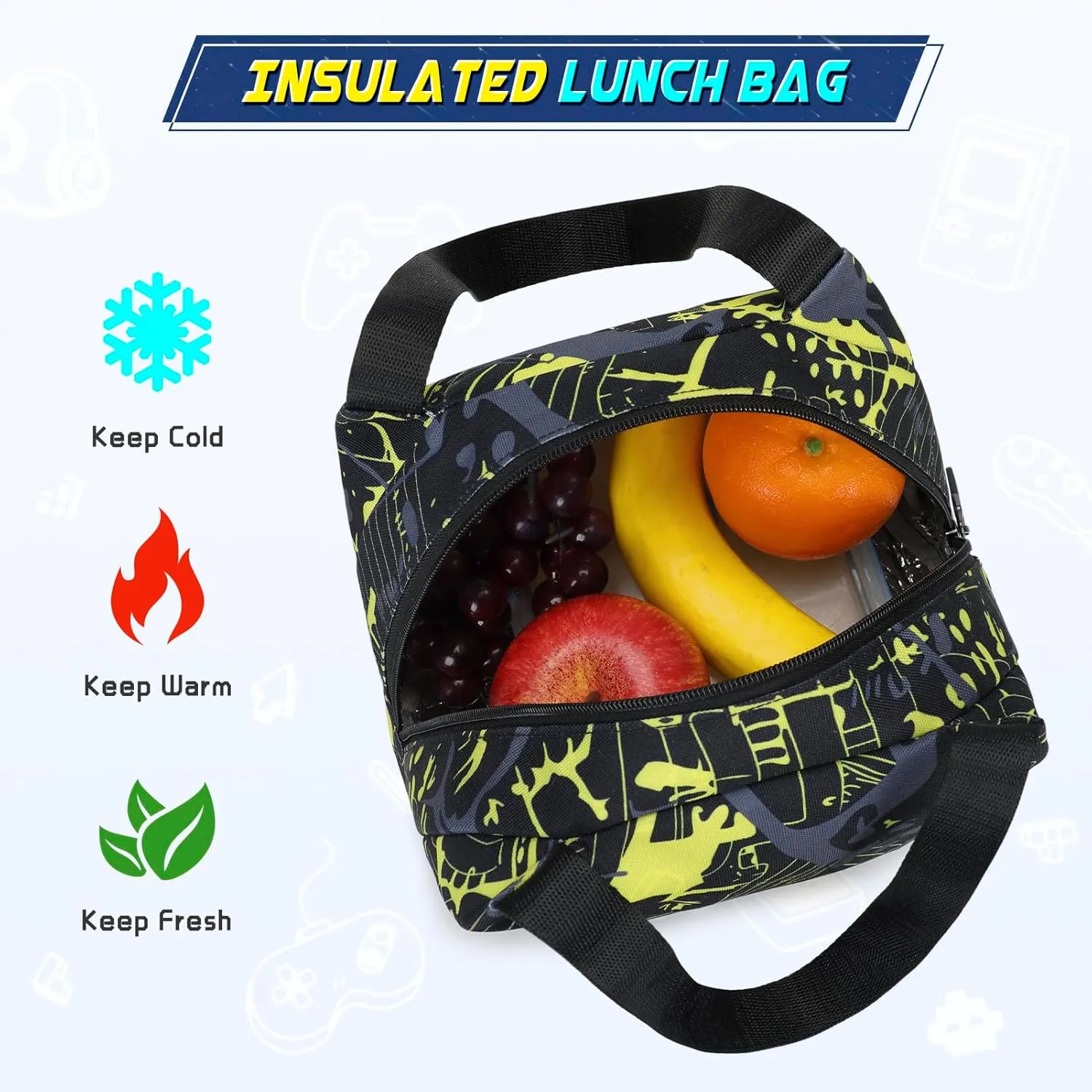 Boys Backpack, Cool Luminous School Backpacks for Boys with Lunch Bag Pencil Case, Kids Backpack Kindergarten Elementary Middle School Book Bags for Teen Boys Children with USB Charging Port