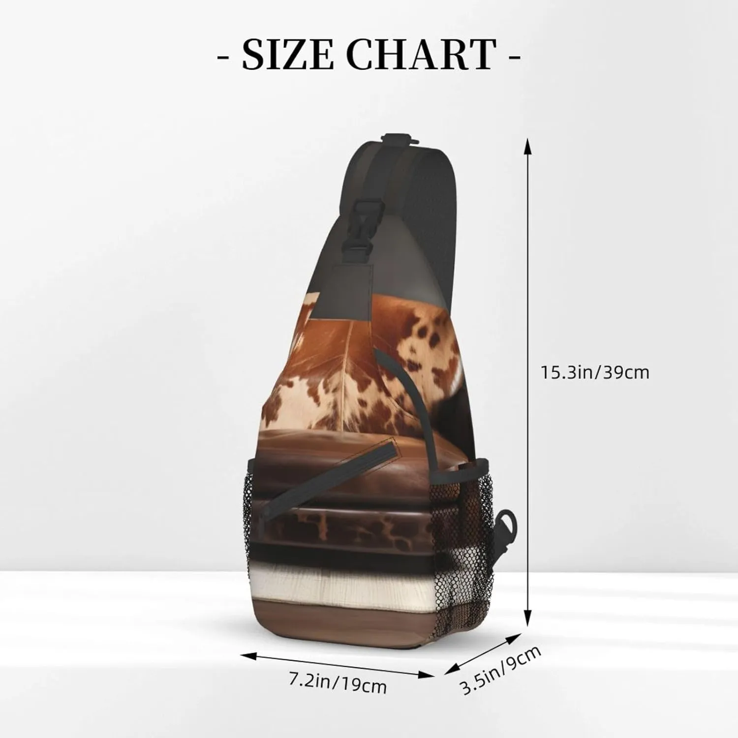 Brown Cowhides Unisex Casual Diagonal Chest Bag,Multipurpose Crossbody Shoulder Bag Travel Hiking Daypack