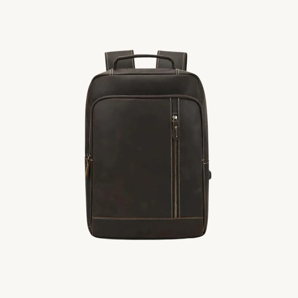 ﻿Brown Heritage Leather Backpack