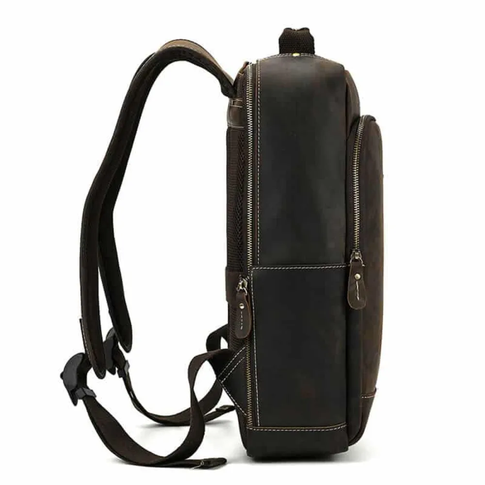 ﻿Brown Heritage Leather Backpack