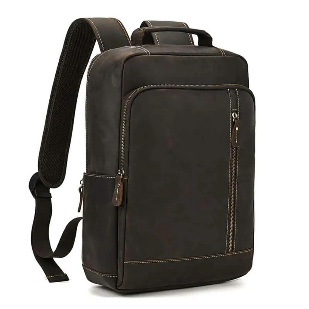 ﻿Brown Heritage Leather Backpack