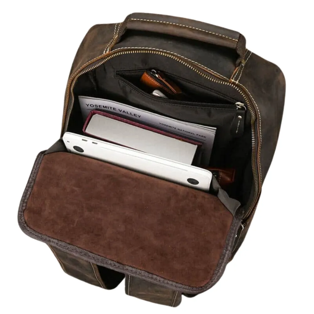 ﻿Brown Heritage Leather Backpack