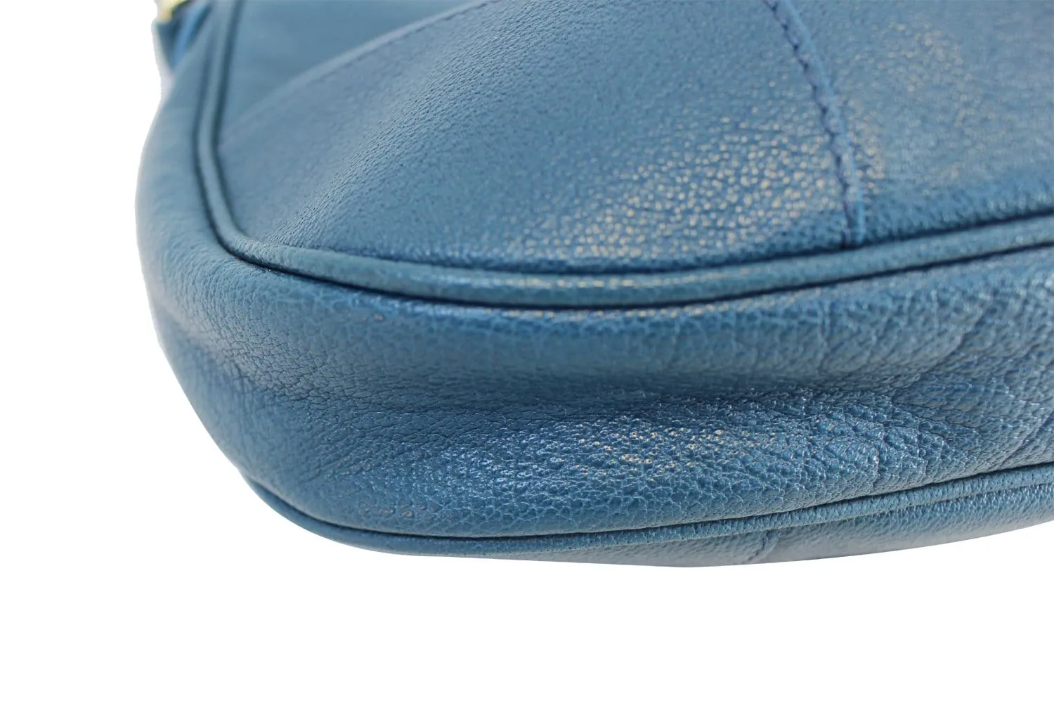 BURBERRY Hernville Leather Teal Small Hobo Bag