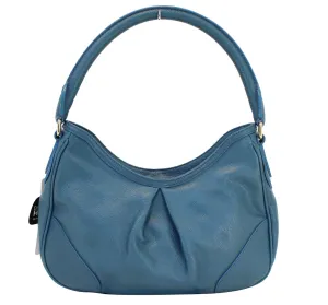 BURBERRY Hernville Leather Teal Small Hobo Bag