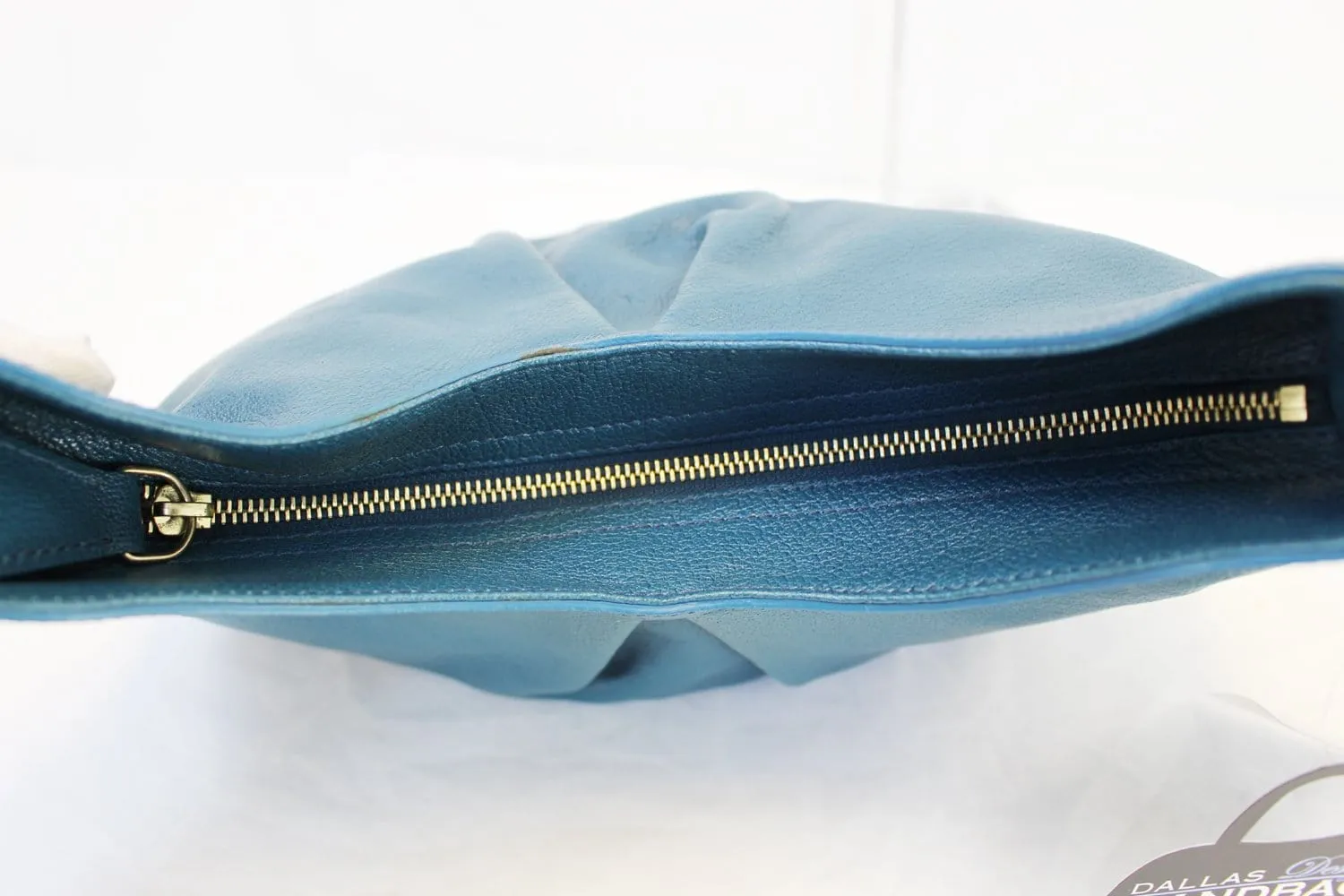 BURBERRY Hernville Leather Teal Small Hobo Bag