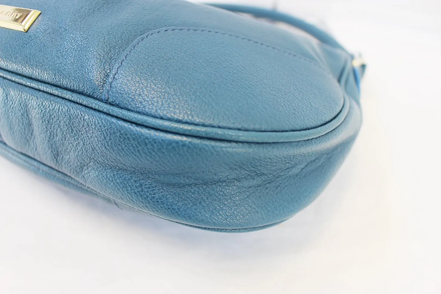 BURBERRY Hernville Leather Teal Small Hobo Bag