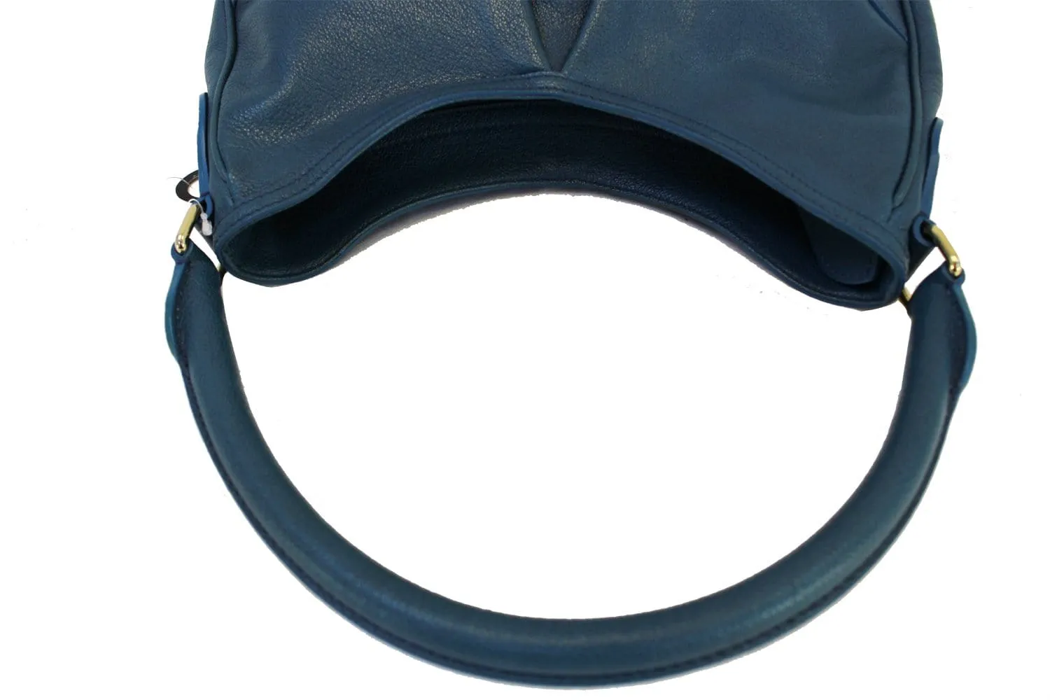 BURBERRY Hernville Leather Teal Small Hobo Bag