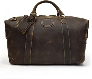 Business Man Bag Handbag Leather Male Duffle Bags Airplane Extra Large Luggage Bag(E)