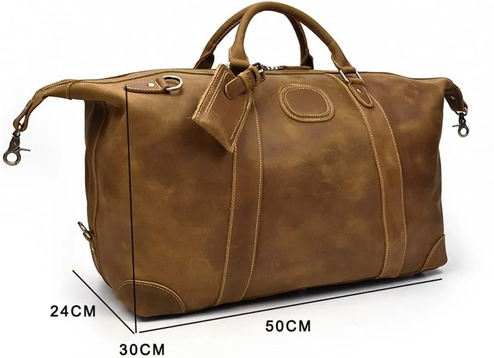 Business Man Bag Handbag Leather Male Duffle Bags Airplane Extra Large Luggage Bag(E)
