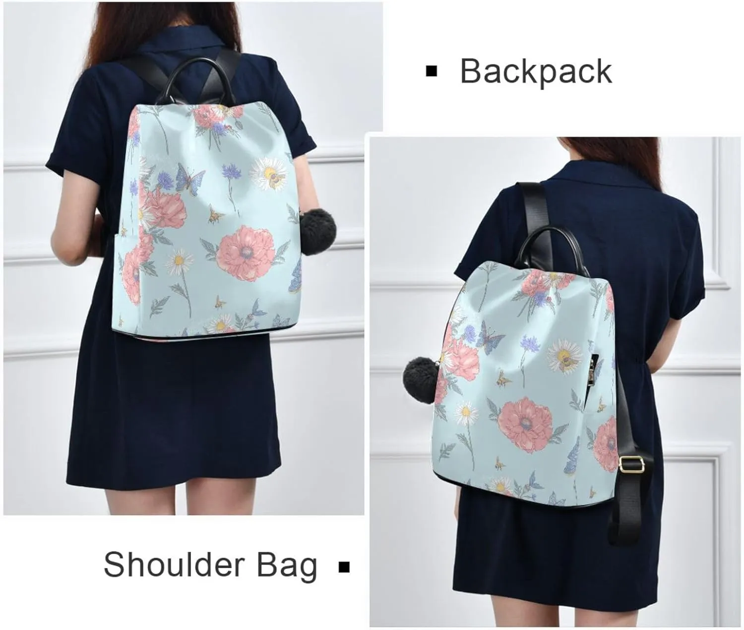 Butterfly Backpack for Women Fashion Casual Daypack Backpack Small Backpack Purse 13.4 X 5.9 X 15in Pattern 3