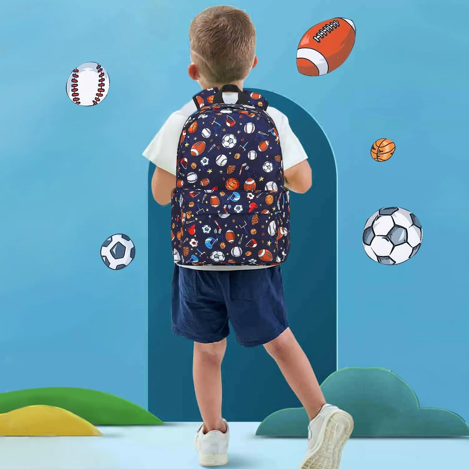 CAMTOP Backpack for Kids, Boys Girls Preschool Backpacks with Lunch Box Toddler Kindergarten School Bookbag Set