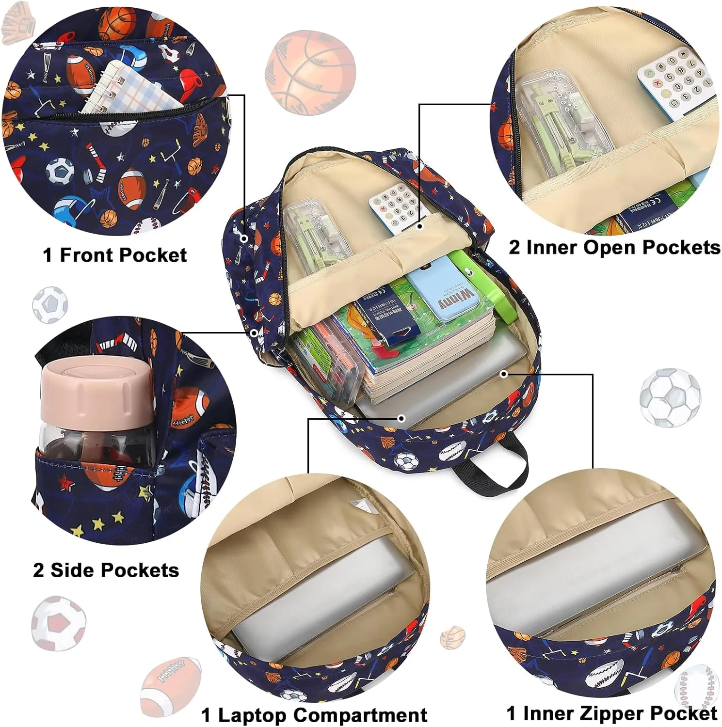 CAMTOP Backpack for Kids, Boys Girls Preschool Backpacks with Lunch Box Toddler Kindergarten School Bookbag Set
