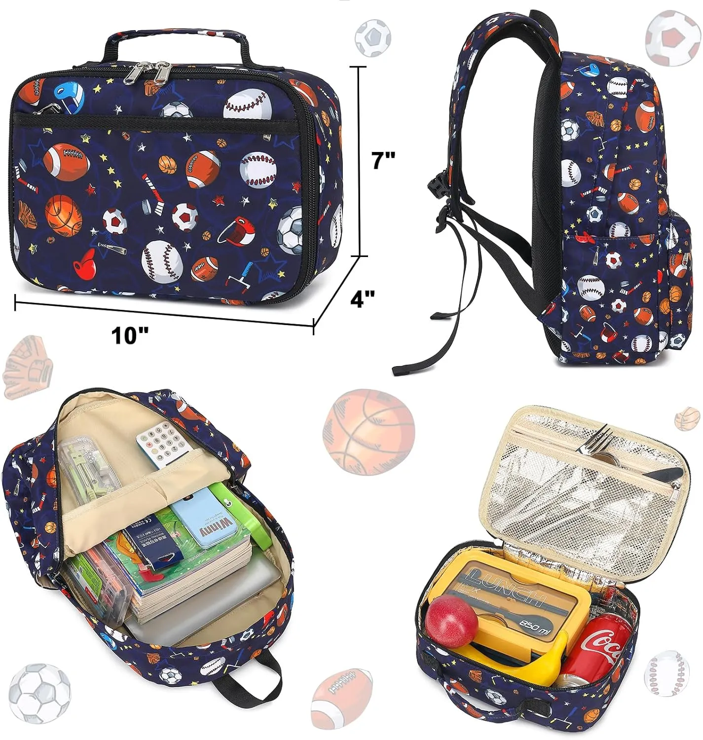 CAMTOP Backpack for Kids, Boys Girls Preschool Backpacks with Lunch Box Toddler Kindergarten School Bookbag Set