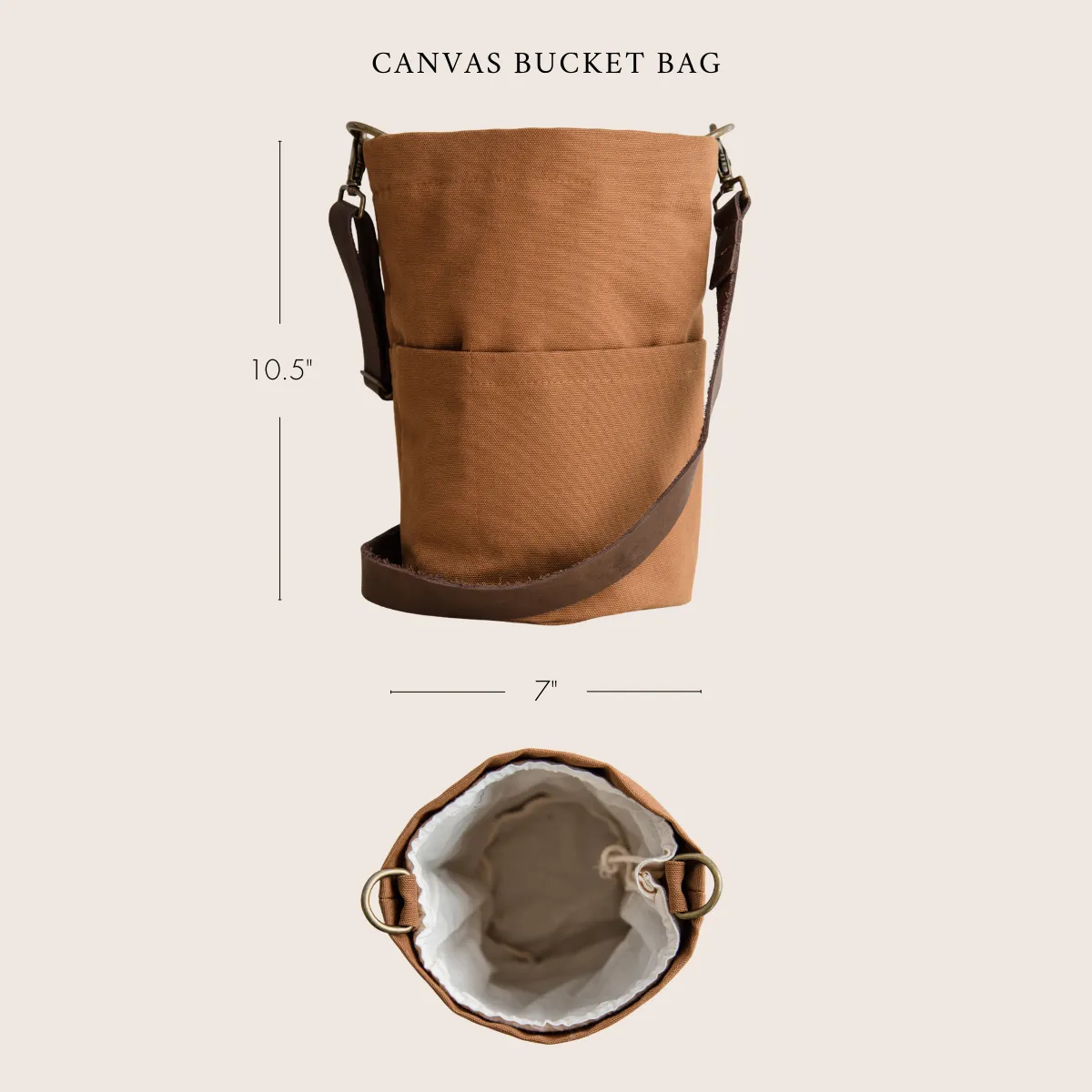 Canvas bucket bag