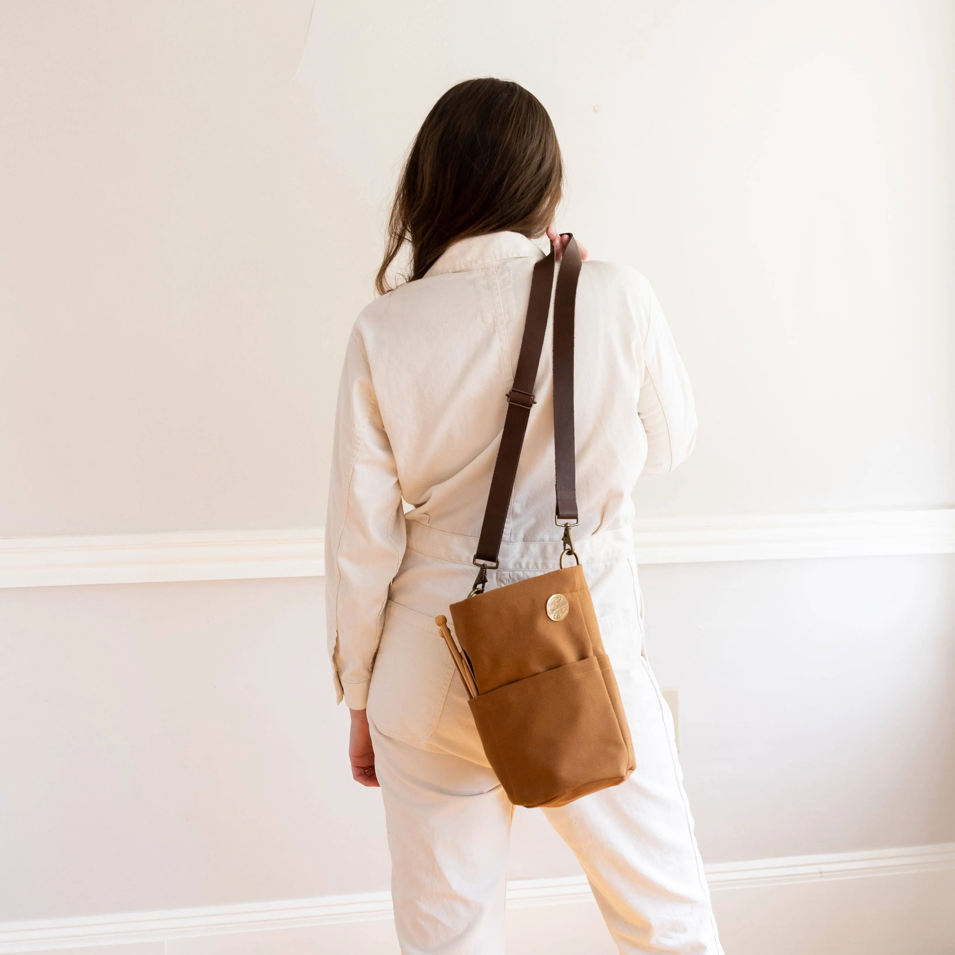 Canvas bucket bag