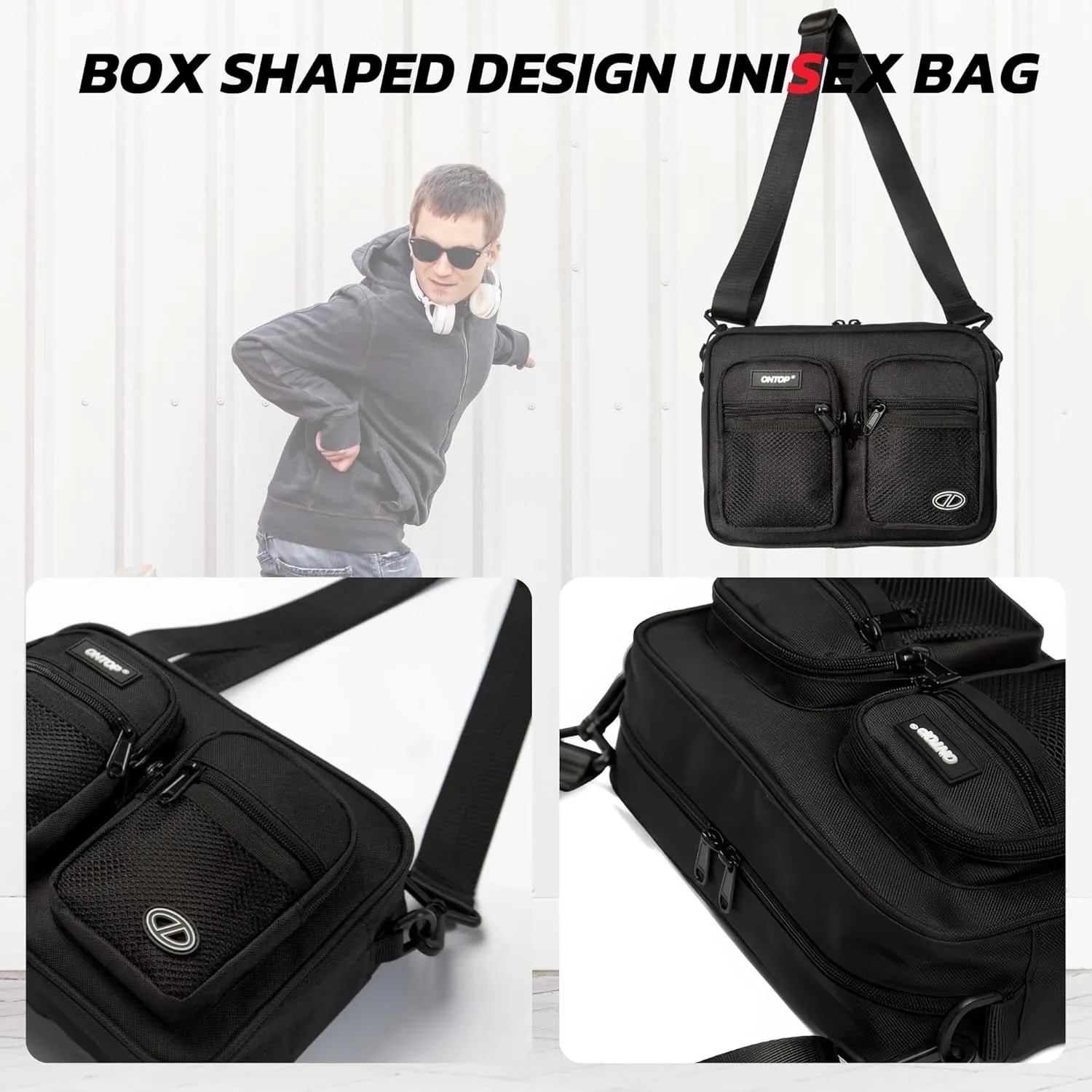 Canvas Crossbody Messenger Bag Water Resistant Ultra Lightweight