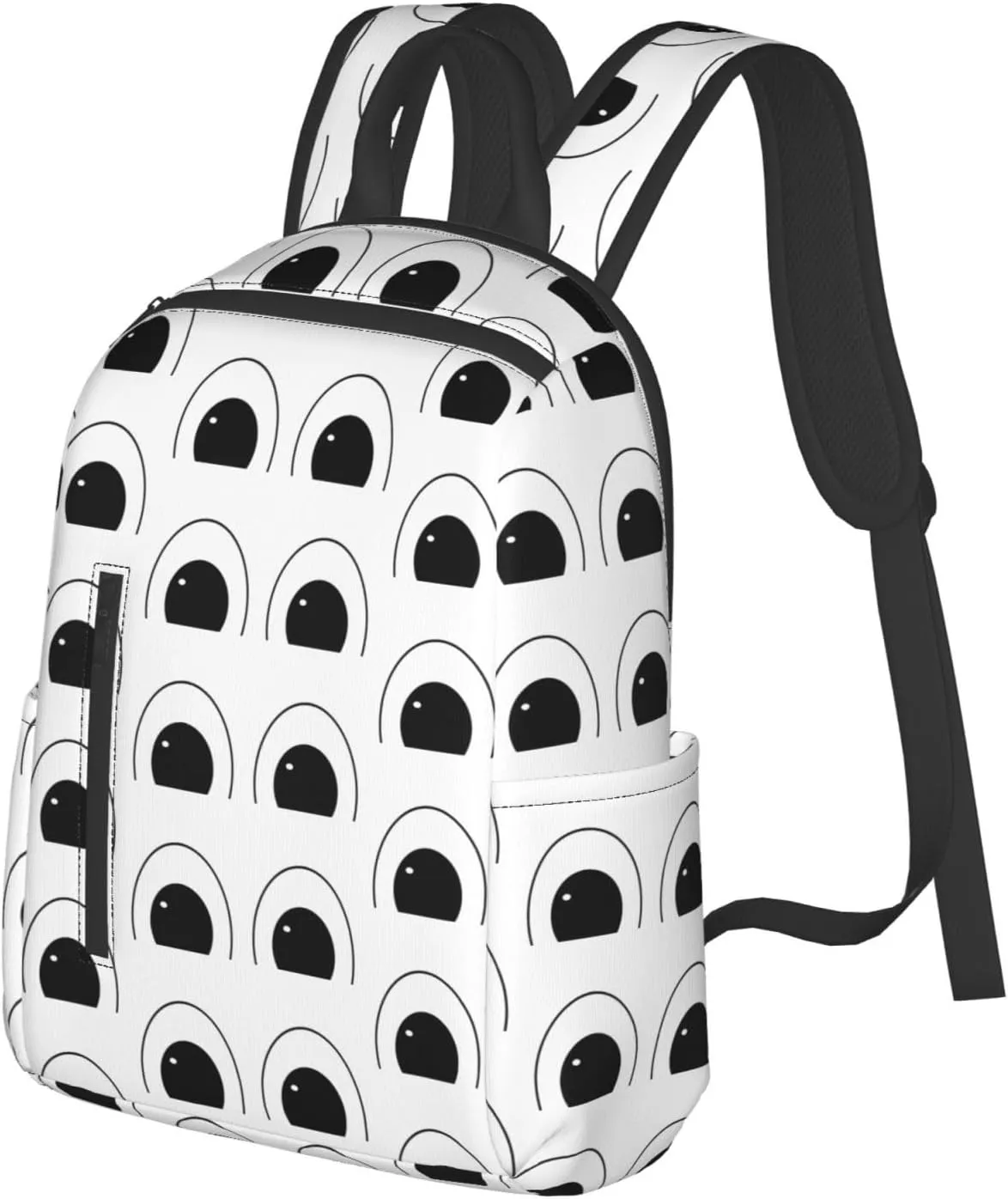 Cartoon Eyes Casual Backpacks Large Capacity Laptop Backpack Sports Fitness Rucksack Travel Carry-On Daypack Adjustable Shoulder Strap Work Bag for Outdoor Camping