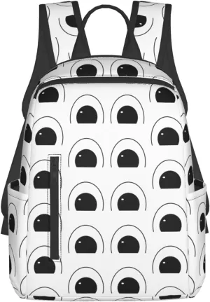 Cartoon Eyes Casual Backpacks Large Capacity Laptop Backpack Sports Fitness Rucksack Travel Carry-On Daypack Adjustable Shoulder Strap Work Bag for Outdoor Camping