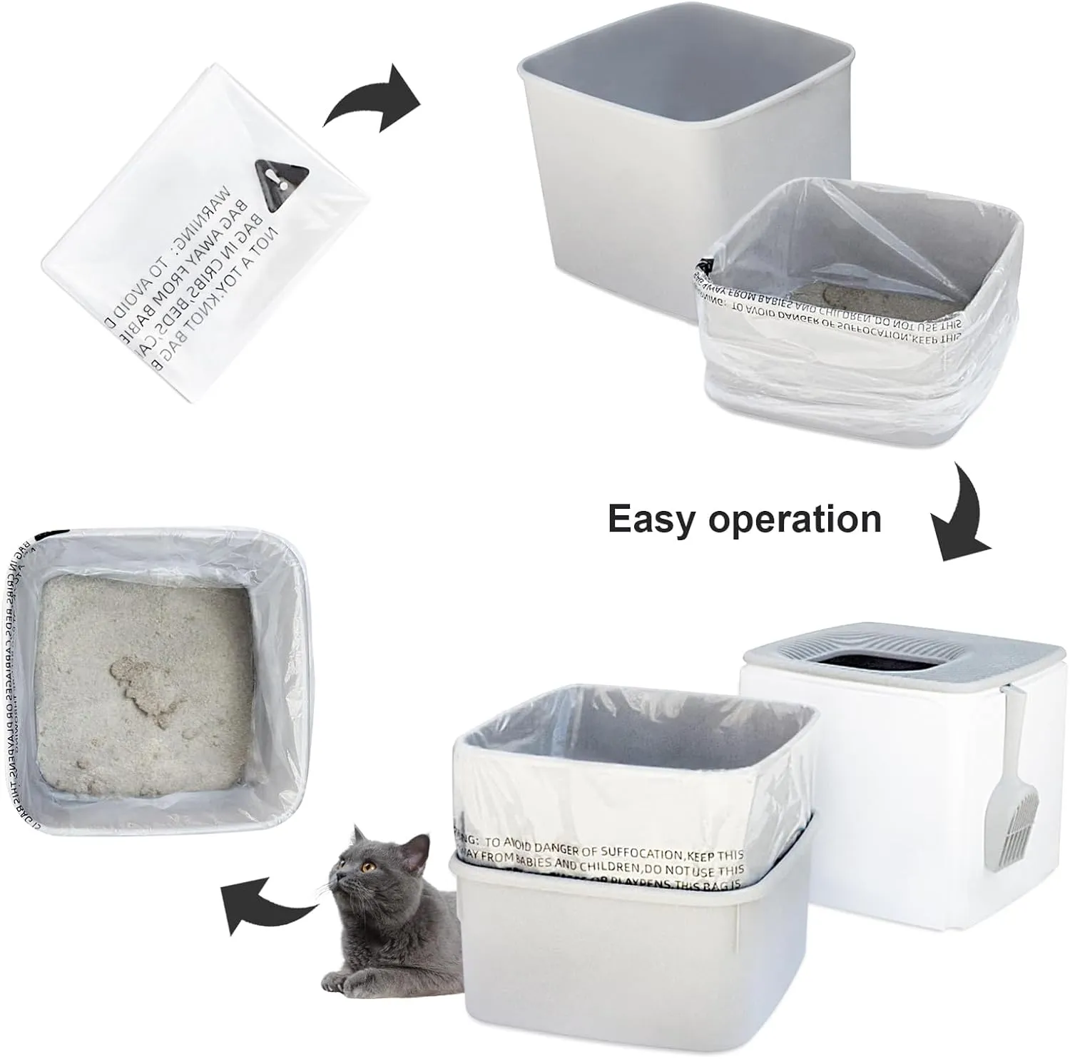 Cat litter Box Liners, Compatible wiht Most of IRIS USA Premium Top Entry Cat Litter Box, 20 Pack