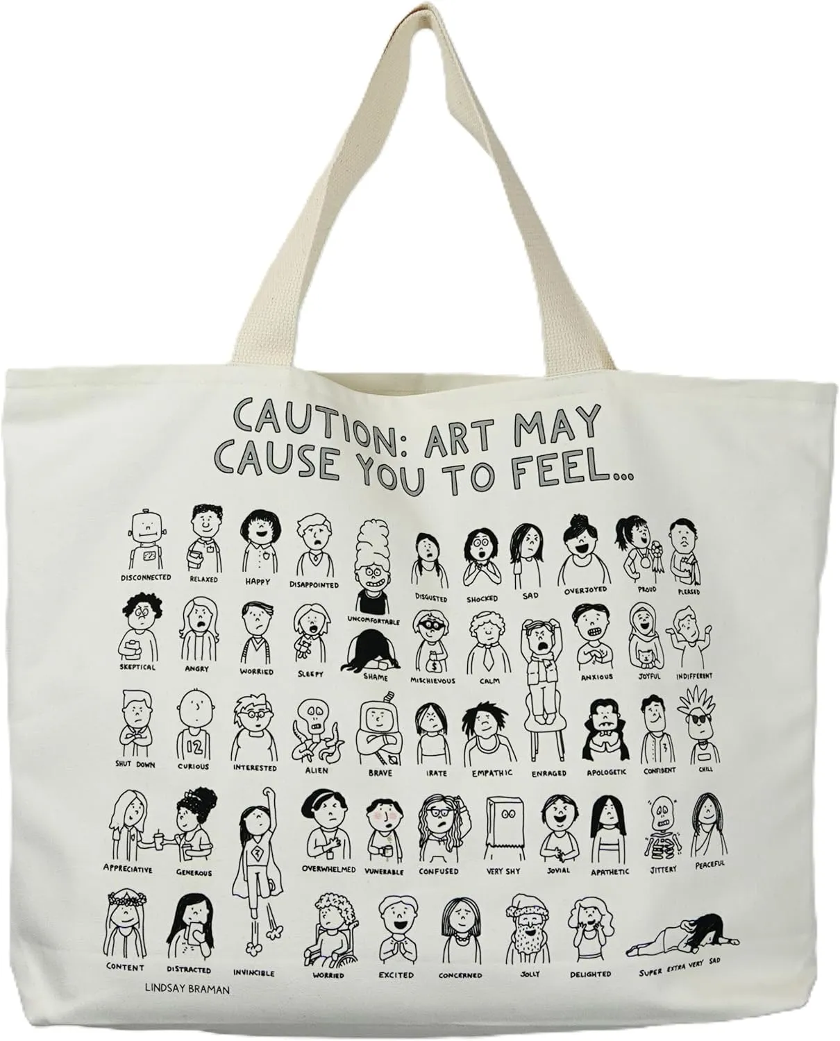 Caution: Art May Cause You to Feel | A Tote Bag for Art Teachers and Art Therapists by Lindsay Braman